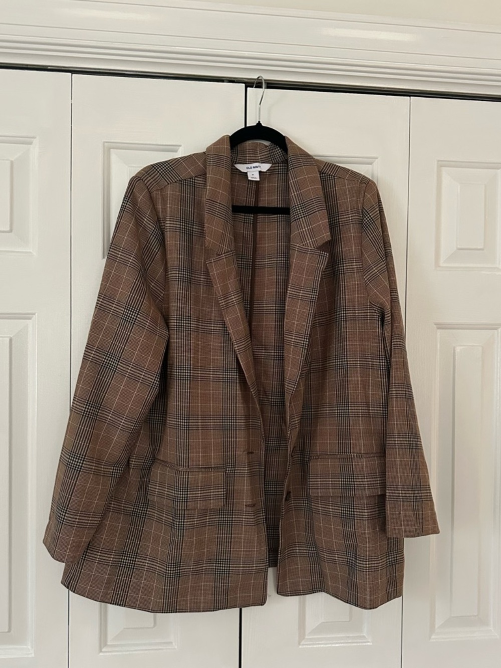 Plaid Brown Oversized Blazer Jacket